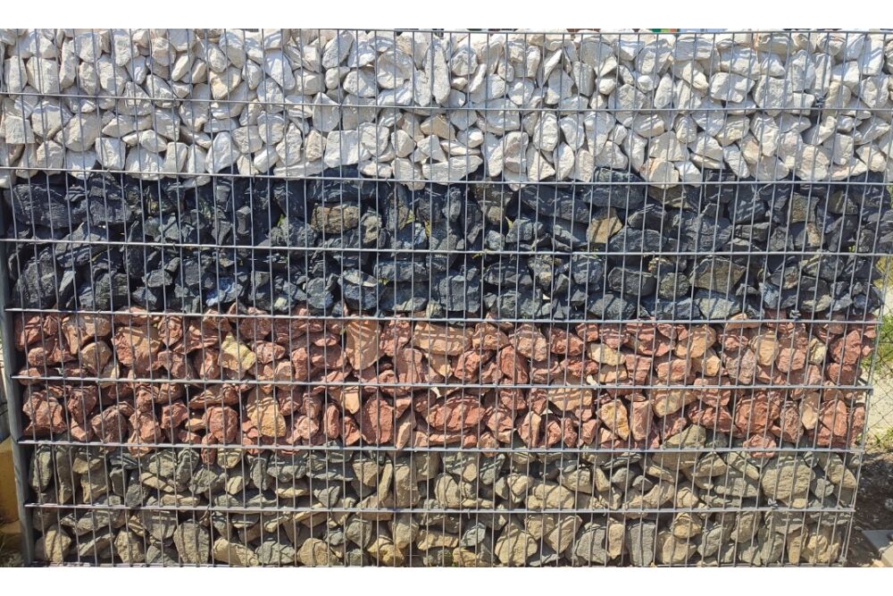 Kép 1/4 - Gabion kerítésfal (betonozható), szürke (2500 x 1830 x 190 mm)