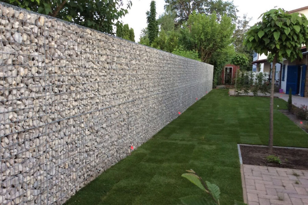 Kép 2/4 - Gabion kerítésfal (betonozható), szürke (2500 x 1830 x 190 mm)