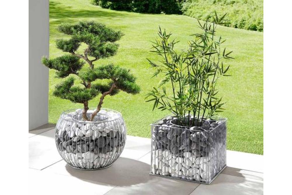 Gabion Horganyzott Virágtartó duplafalú (henger-kocka), szürke (320 mm - 480 x 480 mm) Gabion Horganyzott Virágtartó duplafalú (henger-kocka), szürke (320 mm - 480 x 480 mm)