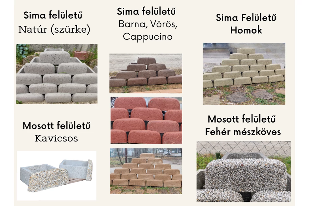 Kép 1/2 - Támfalelem III-as, gyöngykavics, egom-kő 