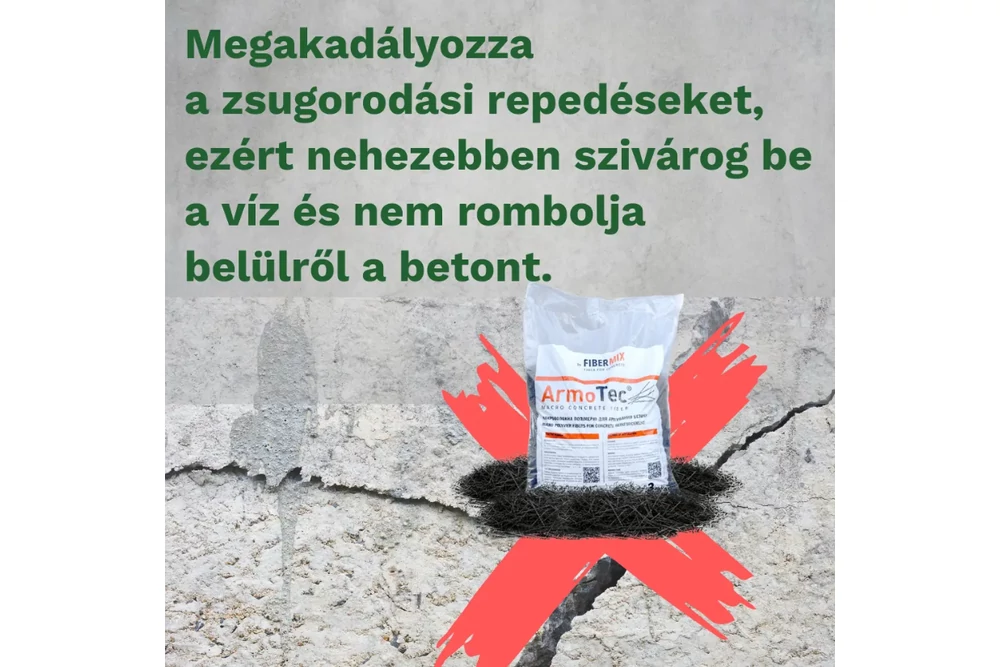 Kép 5/7 - FIBERSZÁL/BETON BOOSTER ARMOTEC STATIKAI MAKROSZÁL (BETONACÉL HELYETT) (1 KG)