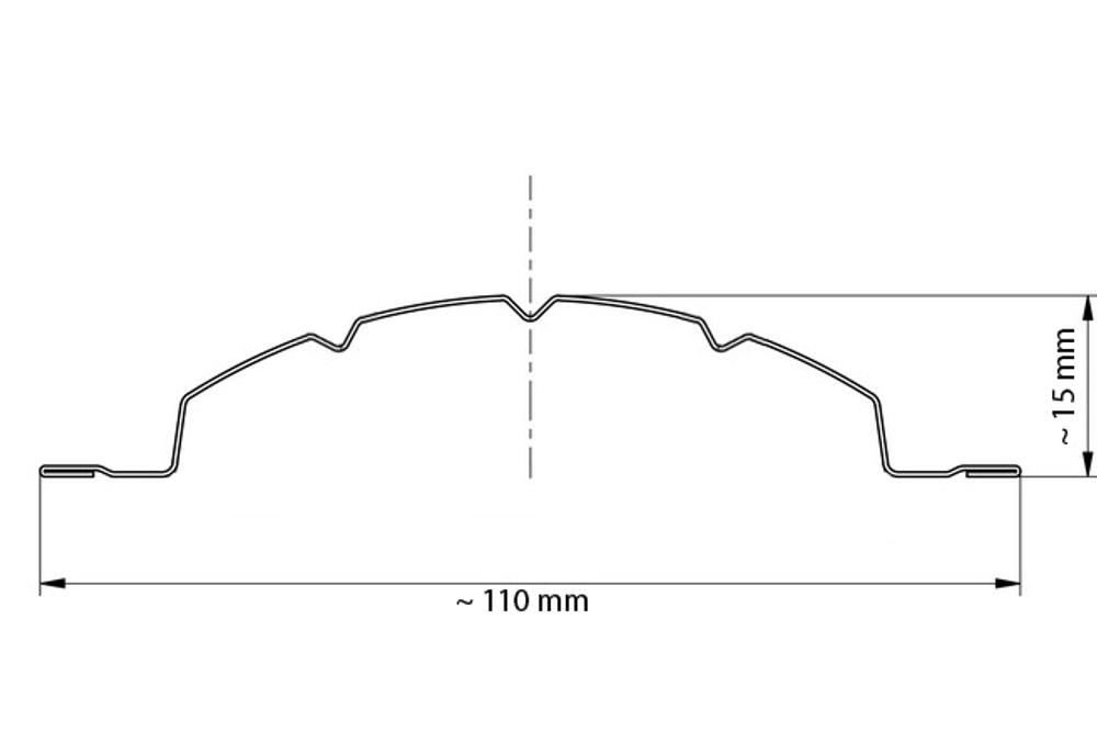 T15 DAKO HILL ÍVES ACÉL KERÍTÉSLÉC, fényes, antracitszürke (RAL 7016), zensteel (1500 x 110 x 0,40 - 0,55 mm) KÉTOLDALAS T15 DAKO HILL ÍVES ACÉL KERÍTÉSLÉC, fényes, antracitszürke (RAL 7016), zensteel (1500 x 110 x 0,40 - 0,55 mm) KÉTOLDALAS