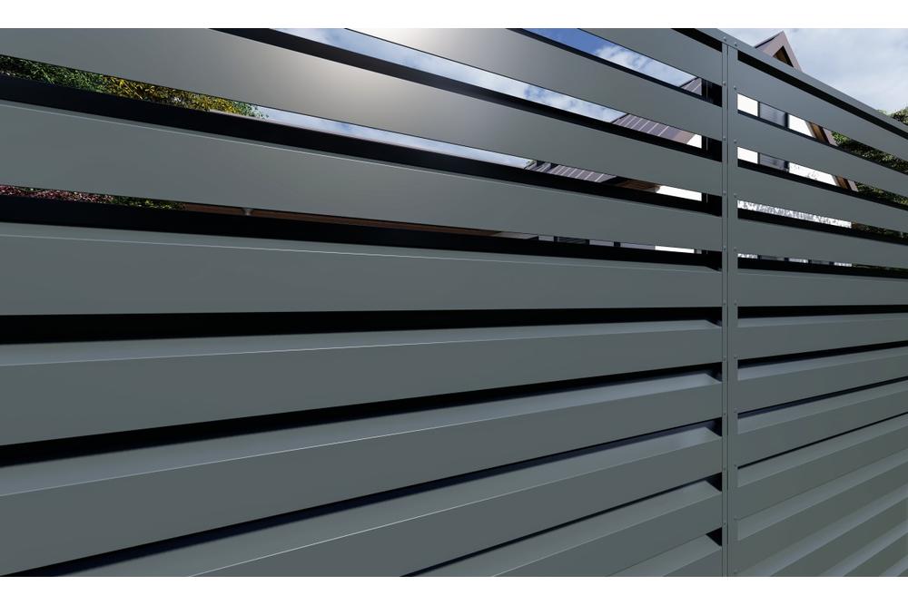 T38 DAKO LINE SZÖGLETES ACÉL KERÍTÉSLÉC, fényes, antracitszürke (RAL 7016), zensteel (1500 x 97 x 0,40 - 0,55 mm) KÉTOLDALAS T38 DAKO LINE SZÖGLETES ACÉL KERÍTÉSLÉC, fényes, antracitszürke (RAL 7016), zensteel (1500 x 97 x 0,40 - 0,55 mm) KÉTOLDALAS
