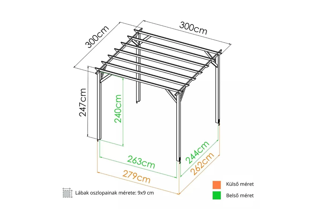 Kép 3/3 - SELVA PERGOLA, 300X300X247 CM