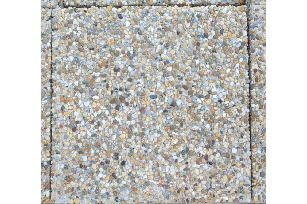 Járdalap, mosott felületű, gyöngykavics, egom-kő (40 x 40 x 4 cm)