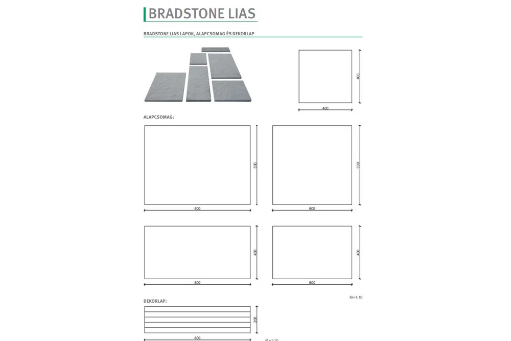 Kép 3/3 - BRADSTONE LIAS LAPBURKOLAT/JÁRDALAP ALAPCSOMAG, HAMUSZÜRKE, SEMMELROCK (VEGYES X 3,5 CM)