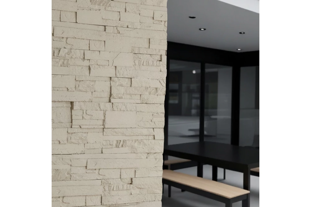 Kép 4/4 - NEO CREAM MŰKŐ BEL ÉS KÜLTÉRI FALBURKOLAT,  KRÉM, BABÓ KŐBURKOLATOK (37X10X1-2 CM)