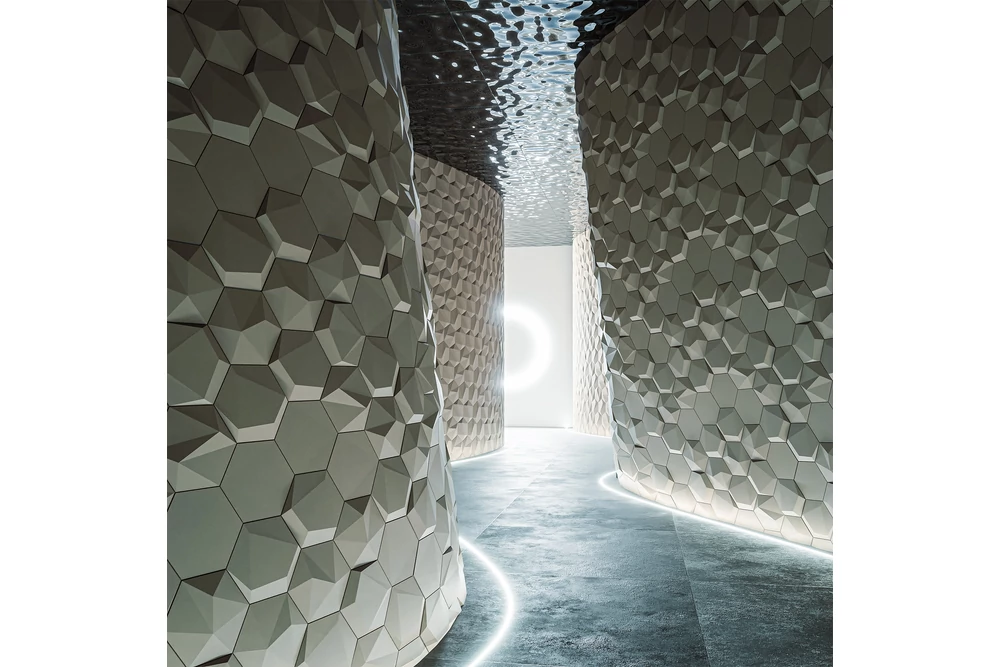 Kép 4/5 - VIVORA MŰKŐ BELTÉRI FALBURKOLAT,  FEHÉR, BABÓ KŐBURKOLATOK  (23,6X27,3X2,8 CM)