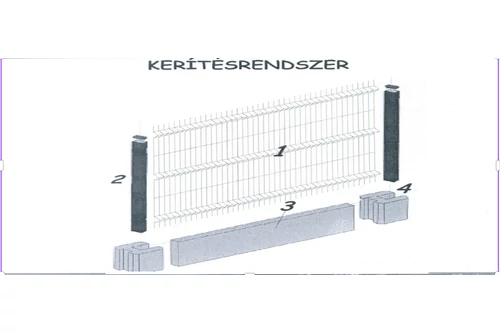 Kerítéshez betonelem panel (2390X200X50 MM)