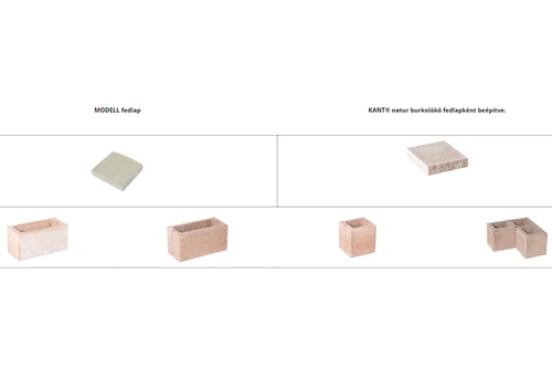 Kant fedlap hasított oldaléllel, beige, leier