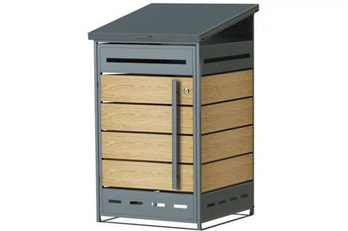 ZÁRHATÓ KÜLTÉRI ACÉL KUKATÁROLÓ - 1 DB KUKÁHOZ