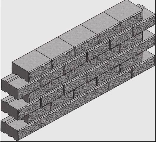 STONEWORK HASÍTOTT FALRENDSZER, TÁMFAL,ALASKA ,  BETONEPAG (30X12X24 CM)