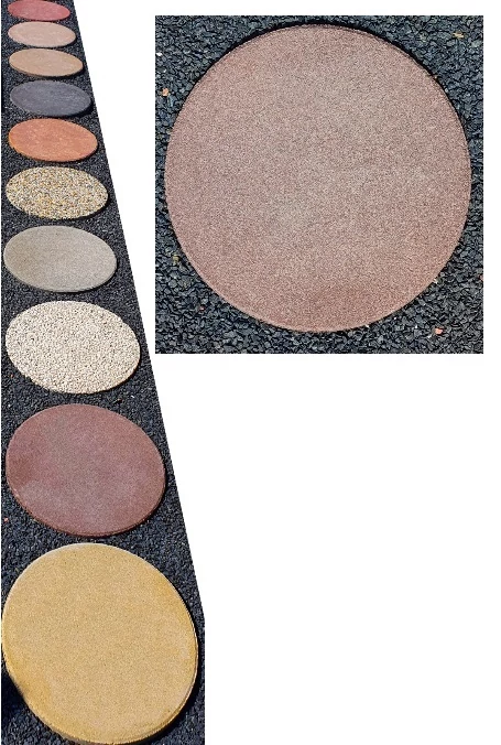 KÖR ALAKÚ TIPEGŐ/LÉPŐKŐ, BARNA, EGOM-KŐ (ÁTMÉRŐ: 40 CM)