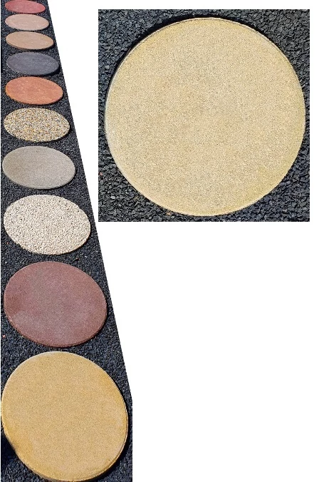 KÖR ALAKÚ TIPEGŐ/LÉPŐKŐ, HOMOKSÁRGA, EGOM-KŐ (ÁTMÉRŐ: 40 CM)