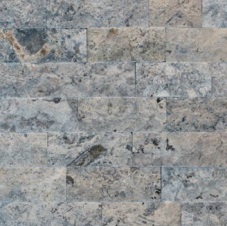 Travertin Mészkő Mediterrán csík, Roppantott, Silver (10 x változó hossz x 2-3 cm)