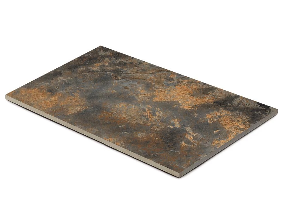 MONIVISO KŐPORCELÁN LAPBURKOLAT/JÁRDALAP, FEKETE-ROZSDAVÖRÖS, BABÓ-KŐBURKOLATOK (60X90X2 CM)