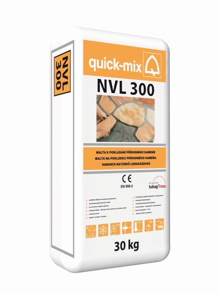 NVL 300 Terméskő ragasztó + fugázó, szürke, quick-mix (30 kg)