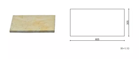 Bradstone Travero medence szegély, egyenes, homok, semmelrock (60x30x3,5 cm) (egyenes tetejű)